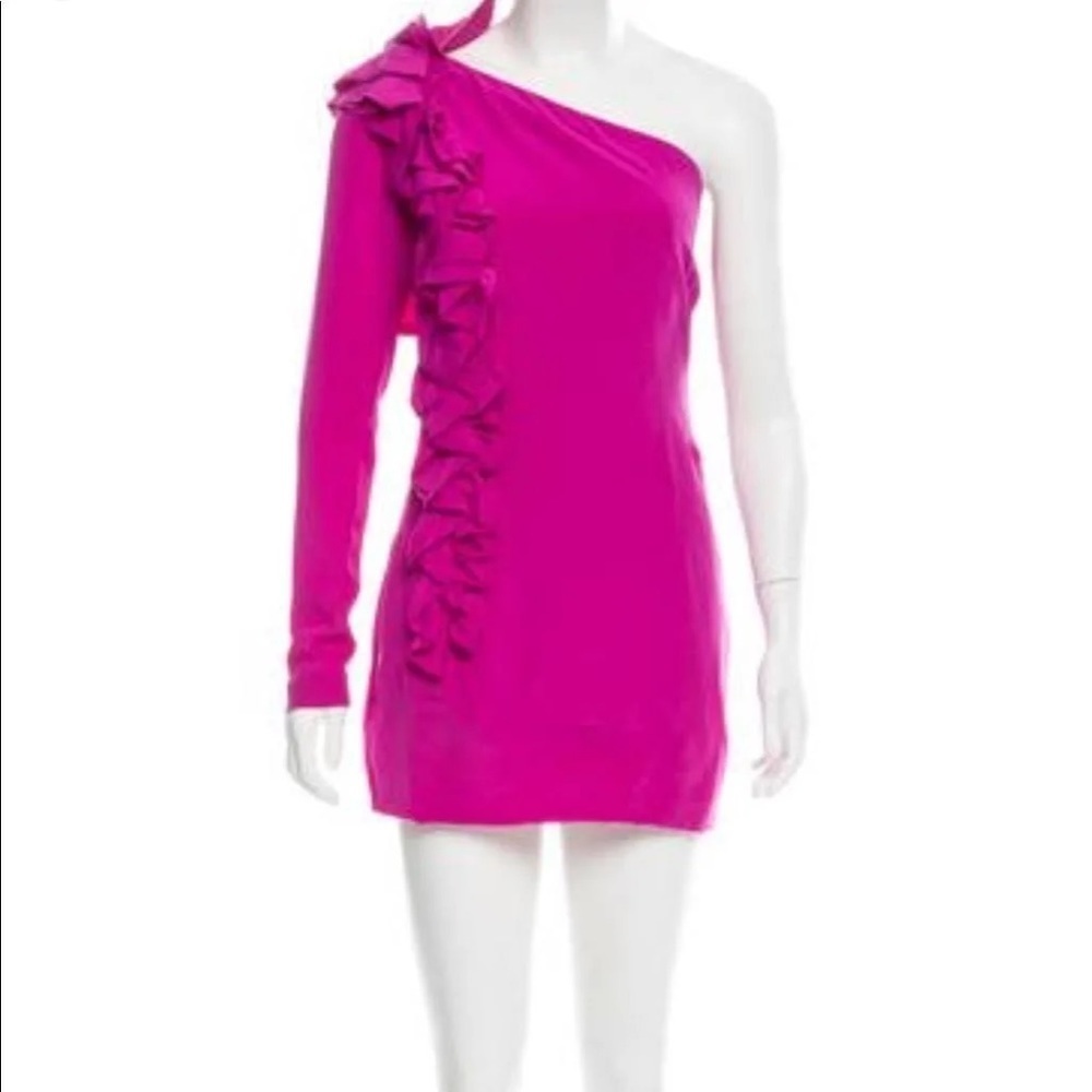 Robert Rodriguez Pink One Shoulder Dress